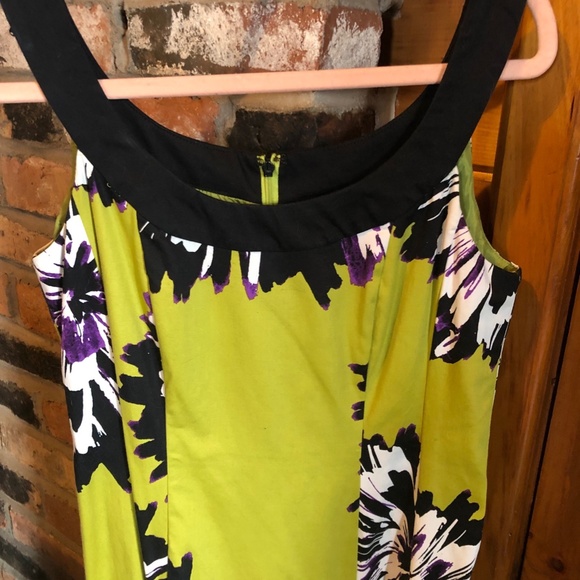 Chartreuse, violet and white Nine West Dress Size 4 - Picture 7 of 8